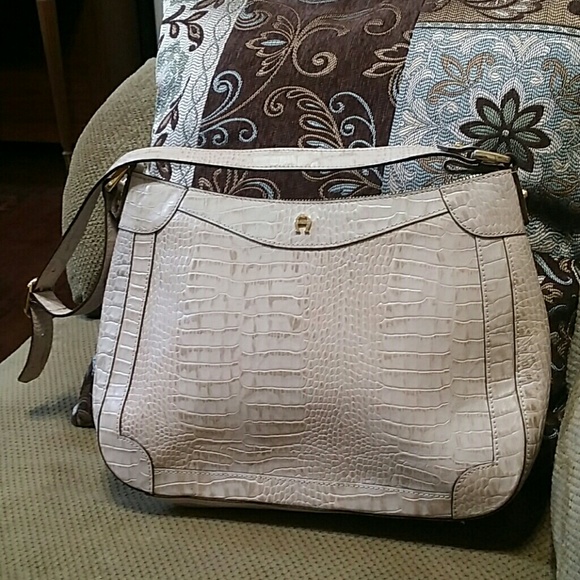 Etienne Aigner Embossed Leather Handbag